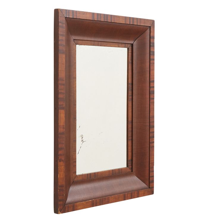 Vintage Wood-Framed Wall Mirror