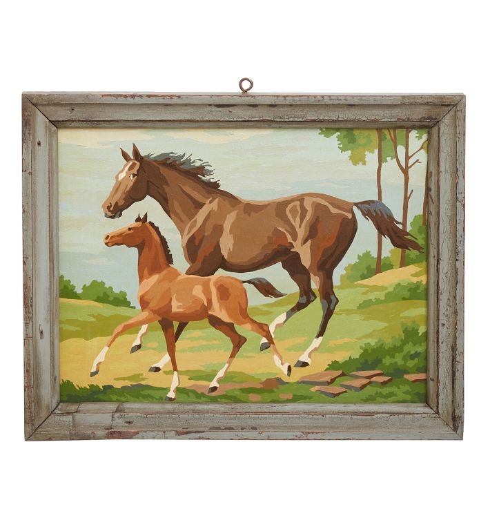 Vintage Paint-by-Numbers Mare &amp; Foal