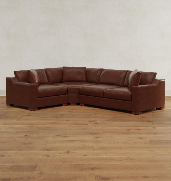 Sublimity Leather 3-Piece Arm Sofa with Wedge Corner