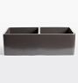 Frost Fireclay Gray Double Kitchen Sink, 33-1/4&quot; x 10&quot; x 18&quot;