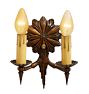 Vintage Gothic Revival Double Candle Sconce