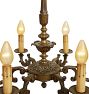 Antique Classical Revival 6-Light Candle Chandelier in Weighty Cast Bronze
