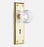 Putman Interior Doorset Tube Latch Crystal Knob Passage Keyhole, Lacquered Brass