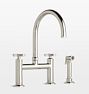 Descanso Bridge Kitchen Faucet Cross Handle With Sprayer