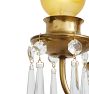 Vintage Polished Brass Colonial Revival Chandelier with Crystal Spears
