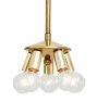 Vintage Five-Light Midcentury Bare Bulb Cluster Pendant