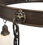 Vintage Classical Revival Ring Chandelier with Lion and Greek Key Motifs