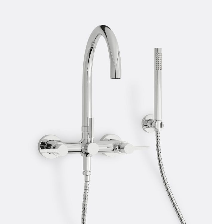 D Street Wall Mounted Tub Filler With Handshower
