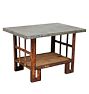 Vintage Perfectly Weathered Industrial Work Table with Galvanized Top