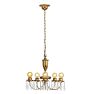 Vintage Polished Brass Colonial Revival Chandelier with Crystal Spears