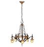 Vintage Five-Light Romance Revival Bare Bulb Chandelier