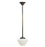 Vintage Art Deco Pendant with Stepped Pintstripe Shade