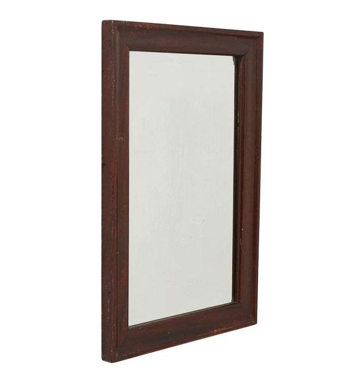 Vintage Wall Mirror with Stepped Wood Frame