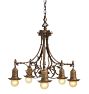 Vintage 5-Light Classical Revival Bare Bulb Chandelier