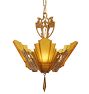 Vintage Art Deco 3-Light Slipper Shade Chandelier