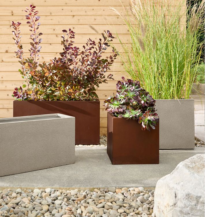 Modern Ficonstone Rectangle Planters