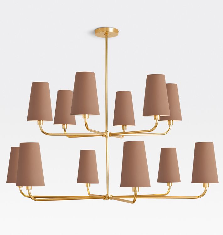 Ansel 12-Light 2-Tier Chandelier with Metal Shade