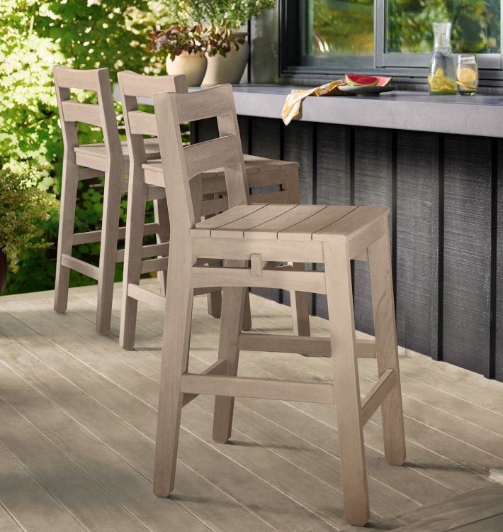 Ronde Teak Bar Stool