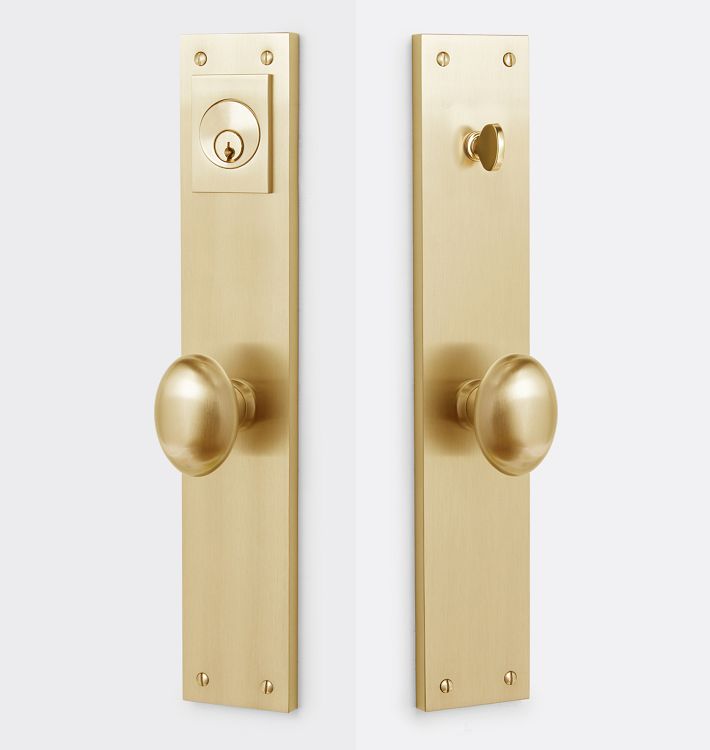 Tabor Oval Knob Exterior Door Hardware Tube Latch Set