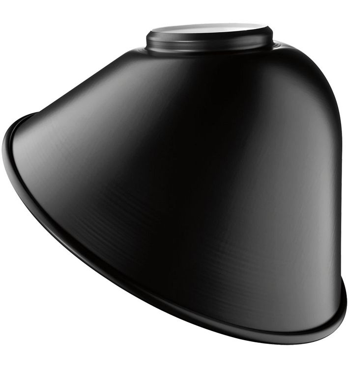 Industrial Angled Dome Shade For Carson Fixtures, Matte Black