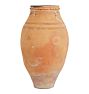 Tall Turkish Terra Cotta Storage Vessel With Banded Detail Circa 1930S