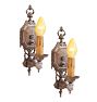 Pair Of Silver Plated Classical Revival Candle Sconces Circa 1920S
