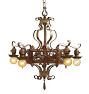 Vintage 5-Light Classical Revival Bare Bulb Chandelier