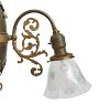 Antique Victorian 3-Light Chandelier with Pressed Glass Starburst Shades