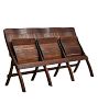 Vintage Oak 3-Seat Folding Bench