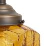 Burnished Antique Pendant With Vintage Amber Crackle Glass Shade