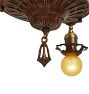 Romance Revival Bare Bulb Chandelier With Vibrant Red Highlights Circa 1930