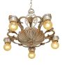 Vintage 5-Light Art Deco Bare Bulb Chandelier