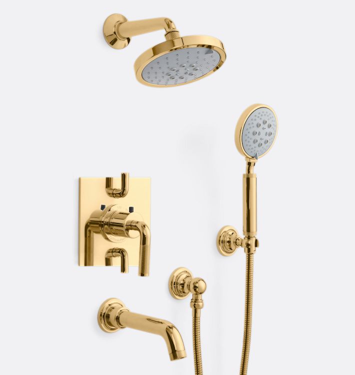 Descanso Thermostatic Shower &amp; Tub Set with Handshower