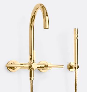 Tiburon Wall Mounted Tub Filler With Handshower | Rejuvenation