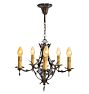 Vintage 5-Light Romance Revival Candle Chandelier with Vibrant Polychrome Highlights