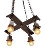 Arts &amp; Crafts Clustered Bare Bulb Chandelier