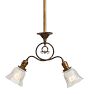 Victorian Double Pendant with Pressed Glass Shades