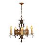 Five-Light Romance Revival Chandelier with Chariot Motif