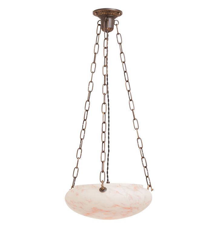 Textured Czech Glass Bowl Chandelier