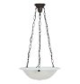 Opalescent Classical Revival Bowl Chandelier with Floret Finials