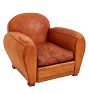 Art Deco Leather Club Chair