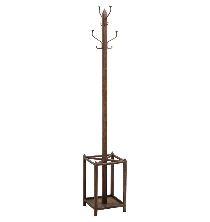 Antique Steel Arts & Crafts Hall Tree