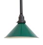 Vintage Industrial Pendant with Green Painted Steel Cone Shade