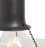 Vintage Bead Chain Fixture with Reverse-Painted Pressed Glass Shade