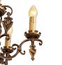 Vintage Cast Bronze 5-Light Romance Revival Candle Chandelier
