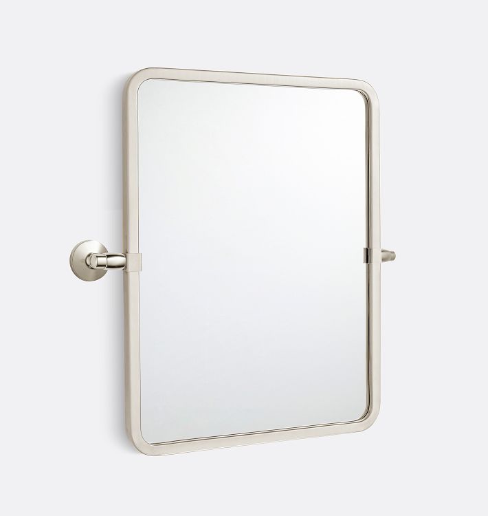 Eastmoreland Rounded Rectangle Pivot Mirror, 20" x 24" - Brushed Nickel