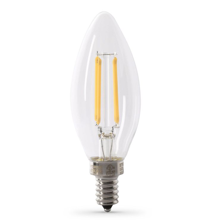 FEIT LED Filament B10 Clear 5.5W 60We Bulb 2 Pack