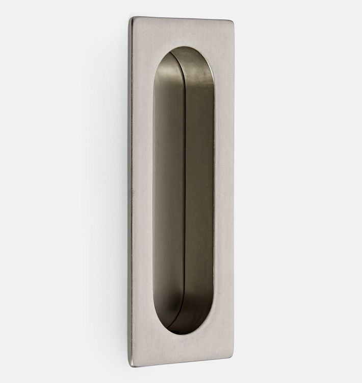 Rectangular Flush Pull, Brushed Nickel