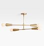 Altona Bare-Bulb Semi-Flush Mount, Aged Brass - Brushed Brass