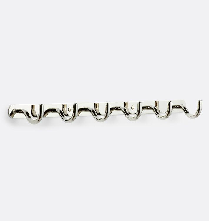 Garden Hook Rack, Polished Nickel